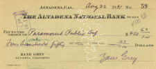 Zane Grey signed Check - Autographs of Famous People picture