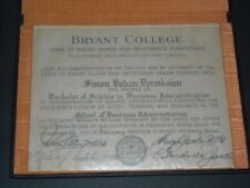 Vintage 1943 Bryant College Diploma with Presentation Case picture