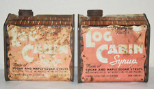 Vintage Original 1950s Towle's LOG CABIN Syrup Tin 24 oz Cans General Foods N.Y. picture