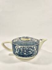 Currier and Ives Blue by Royal (USA) Teapot with Lid picture