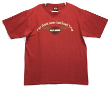 Harley Davidson T-Shirt Mens Large Yellowstone Boseman Montana Red Short Sleeve picture
