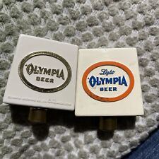 Vintage Olympia & Oly Light  Beer Tap Handle Lot Of 2  Mini 2” Rare Very Cool picture