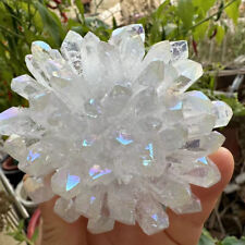 300G+ Natural Crystal electroplate Whitr Cluster Quartz Specimen Reiki Decor picture