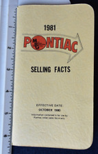 1981 Pontiac All Models Selling Facts Booklet with MSRPs, Option Codes picture