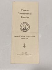1931 Commencement Exercises Program James Madison High School Brooklyn, New York picture