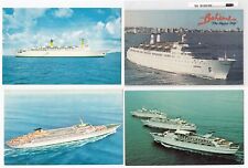 WORLD POSTCARDS OF PASSENGER LINERS; LOT OF 4 picture