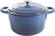 Round Enameled Cast Iron Dutch Oven 7-Quart with Lid, Jewel Blue picture