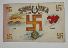 VINTAGE POSTCARD Swastika  - GOOD LUCK EMBLEM c1914 picture
