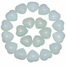 10Pcs Natural Opal Opalite Quartz Crystal Pocket Palm Worry Stones Heart Healing picture