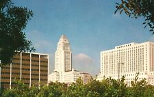 Los Angeles, CA, Skyline, City Hall, Post Office, Chrome Vintage Postcard e7484 picture