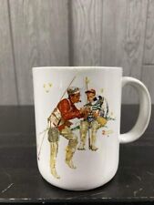 Vintage Norman Rockwell Fishing Coffee Mug Trout Dinner 1987 Museum Collection picture