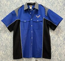 Vintage Corvette Collared Shirt Men's Large Royal Blue  Speed Zone picture