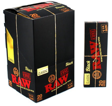 ✨BLACK CLASSIC RAW CONE 1 1/4 SIZE 12 PACKS 💚FULL BOX 💚20 CONES PER PACK🦋 picture
