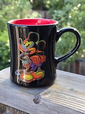 Disney Store Mickey Mouse Mug Psychedelic Multi Color Black Red Coffee TieDye picture