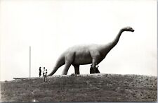 RPPC Brontosaurus, Dinosaur Park Rapid City South Dakota - 1950s Photo Postcard picture