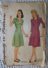 Vintage 40s Simplicity Sewing Pattern 1164 Fitted Gored Teen Dress Size 16 picture