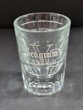 Vintage Seagram's VO Canadian Whiskey Shot Glass White On Clear 1.5 oz picture