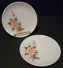 Set Of 2 Vintage 6” dessert plates pink rose flower Roymac Melmac by Royalon 506 picture
