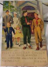 1958 Vintage Old 1st First Christian Church Bulletin POMONA California Lee Pryor picture