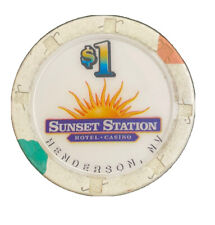Sunset Station Hotel Casino $1 One Dollar Poker Chip Token Henderson NV Sun Set picture