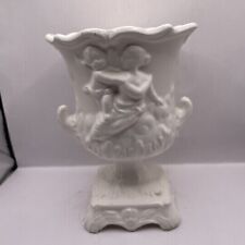 Urn Planter Vase White Napcoware with Cherubs VTG picture
