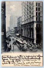 1906 CHICAGO ILLINOIS MADISON STREET EAST OF DEARBORN ST TROLLEY CARS POSTCARD picture