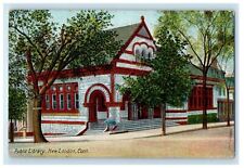 1910 Public Library New London Connecticut CT Metropolitan News Co. Postcard picture