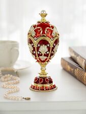 Keren Kopal Red music Egg  Trinket Box Decorated with Austrian Crystals picture