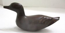 Vintage Small Carved Teak Wood Duck picture