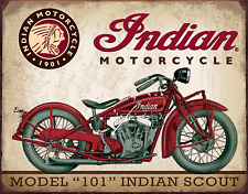 Desperate Enterprises Indian Scout Motorcycle Tin Sign - Nostalgic Vintage Metal picture