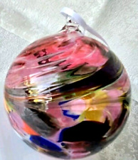 Zorza Hand Blown Handmade Glass Gazing Ball Ornament Made In Poland  picture