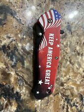 Keep America Great 8” Spring Assisted Trump Folding Pocket Knife 440 Stainless picture