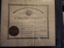 Antique South dakota Certificate picture