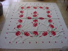 AA+ AMERICAS ANTIQUES  JAPANESE LILY QUILT C1940 GREAT QUILTING LARGE SIZE picture