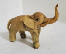 Vintage / Rare Composition Elephant Sculpture Modern Folk Art Raised Trunk picture