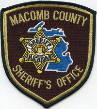 MACOMB COUNTY MICHIGAN MI Brown Background SHERIFF POLICE PATCH picture