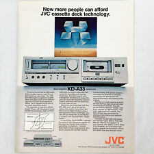 Vintage 1980 JVC KD-A33 KD-A7 KD-A77 KD-A8 Cassette Deck Magazine Print Ad 8x11 picture