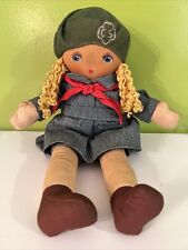 Vintage Georgene Novelties Girl Scout Cloth Rag Doll Sylvia 1940s, 15” Tall picture