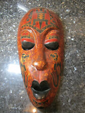 VINTAGE Hardcarved painted WOODEN Bali Indonesiaian Ancestral MASK tiki gecko picture