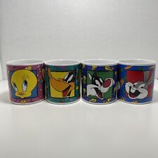 1993 Looney Tunes Coffee Mugs Daffy, Tweety, Sylvester, Bugs SET OF 4 *RARE VTG picture