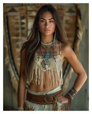 GORGEOUS YOUNG SEXY NATIVE AMERICAN WOMEN 8X10 FANTASY PHOTO picture