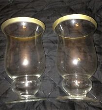 International Silver Company 2 Piece Glass Hurricane With Two Candles New picture