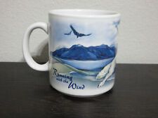 Vintage Running With The Wind Coffee Mug Cup Jody Bergsma 1997 Wolves Eagle AOP picture