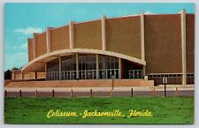 Coliseum Jacksonville Florida Postcard 1960's View Before Banner Letters picture