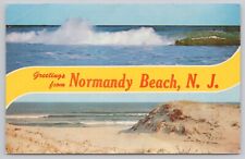 Greetings From Normandy Beach New Jersey NJ Multi-View Vintage Chrome Postcard picture