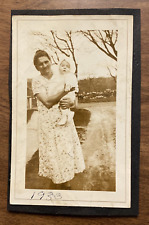Vintage 1933 Grandmother Holding Baby Infant Grandchild Real Photograph P9b1 picture