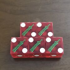 Stratosphere Las Vegas '03 Casino Dice Lot of 5 Red Frosted Matching #114 Green picture