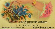 1870's-80's Down's Self-Adjusting Corset, T.L. Kelly & Co Milwaukee Card P68 picture