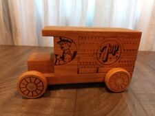 VINTAGE 1984 TOYSTALGIA INC  WOODEN 7Up DELIVERY TRUCK BANK picture