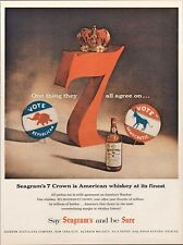 1956 Seagram's 7 Crown Whiskey Vintage Print Ad Democrat Republic Politics Art picture